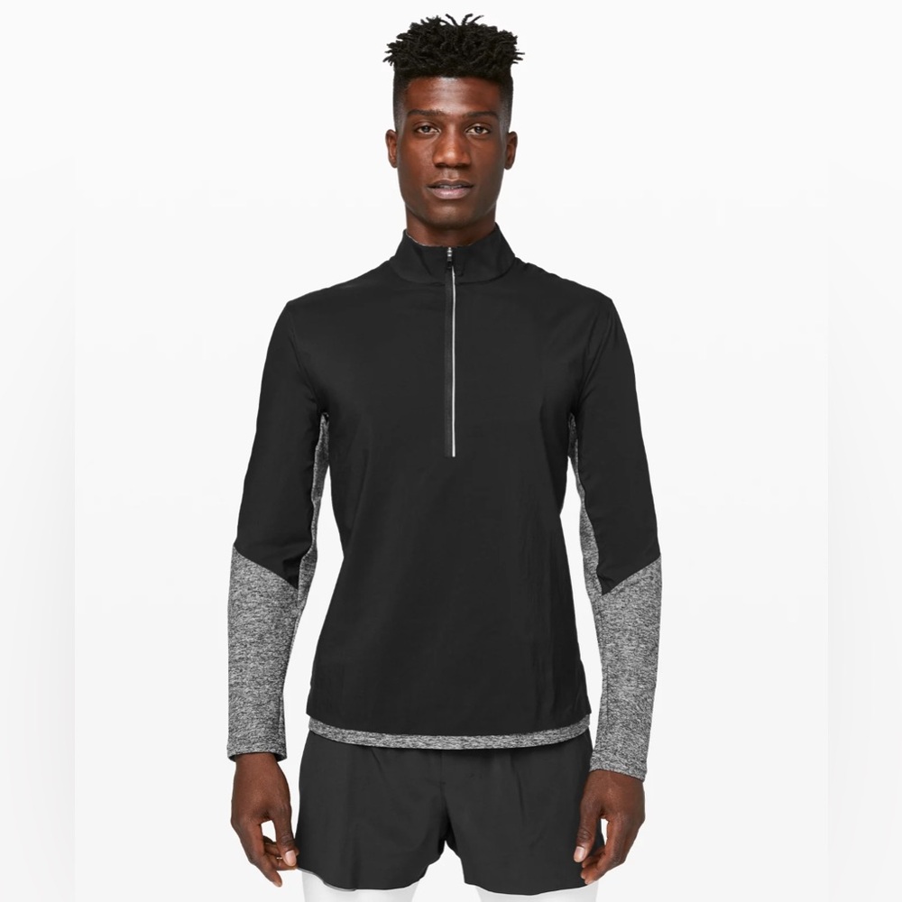 Lululemon Mens 1/2 Zip Surge Shield Pullover Shirt Water Repellent Size S 494